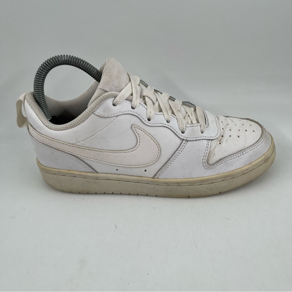 Nike Unisex Kid’s Court Borough Low Recraft White Leather Basketball Shoes-SZ 4Y